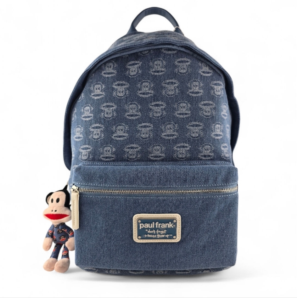 NWT Paul Frank Julius Monkey Blue Denim Mini Backpack